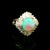 Contemporary Australian Opal Diamond Platinum Burst Ring, Size 7.5 For Sale - Image 3 of 5
