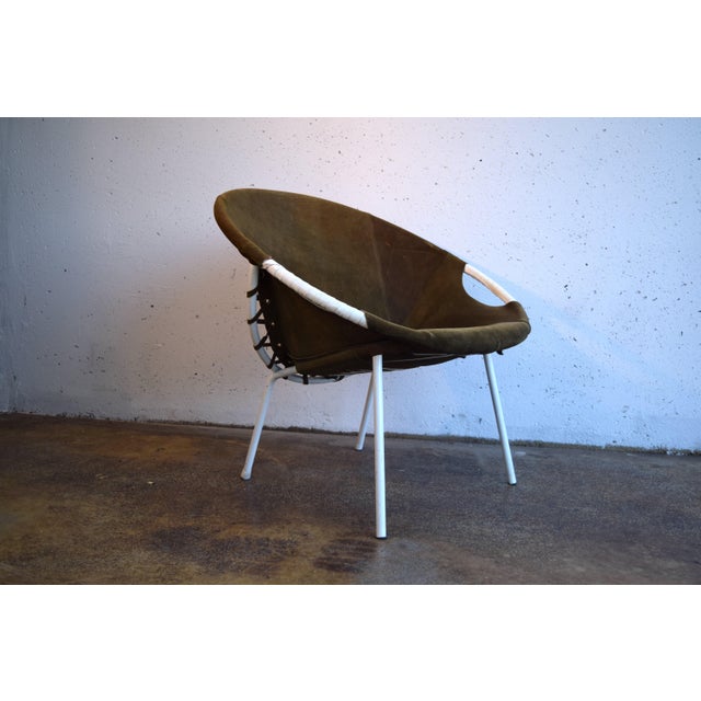 Balloon Chair in Suede attributed to Lusch & Co., 1970s For Sale - Image 10 of 10