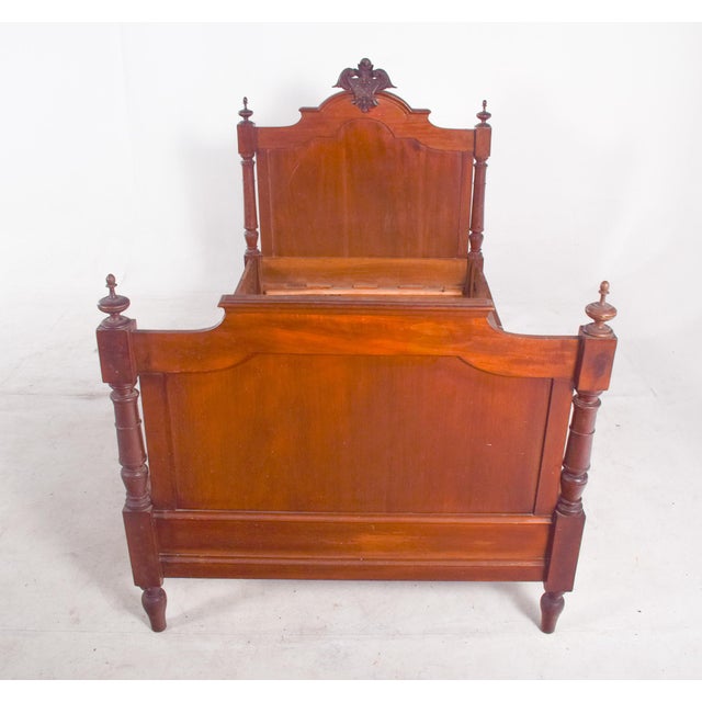 Brown Portuguese Light Wood Single Bed, 1940 For Sale - Image 8 of 11