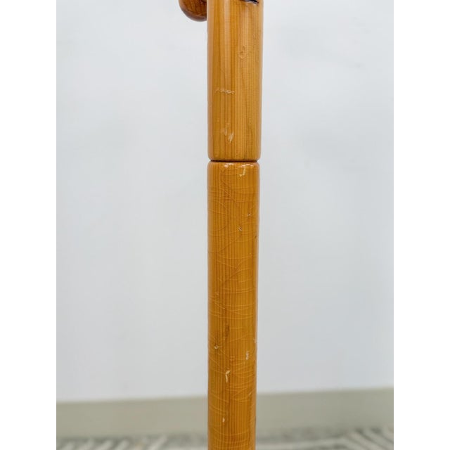 Beige Vintage Atomic Coat Hat Rack Glossy Pine MCM Entryway Stand Mid Century Modern For Sale - Image 8 of 9