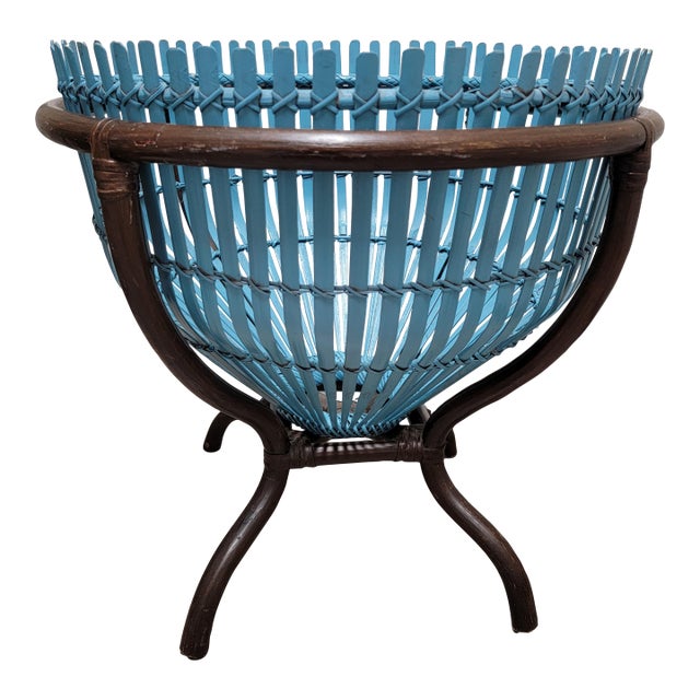 Rattan "Fish Trap" Side Table For Sale