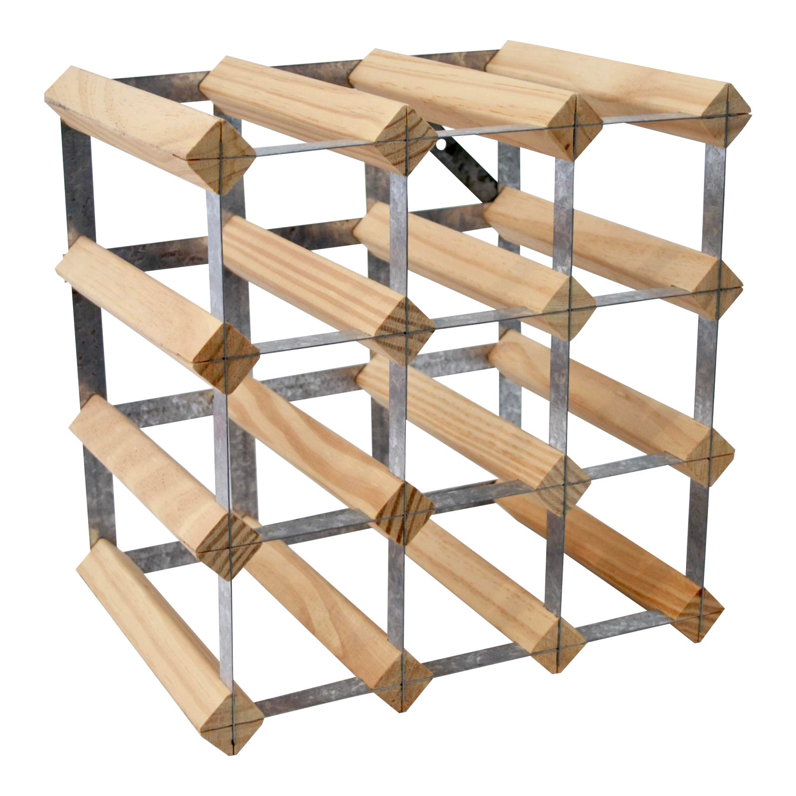 Industrial Style Steel & Wood Wine Rack Chairish