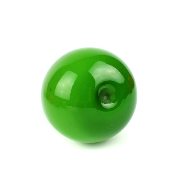 Mid Century Modern Handblown Green Pear Figurine Art Glass For Sale - Image 6 of 7