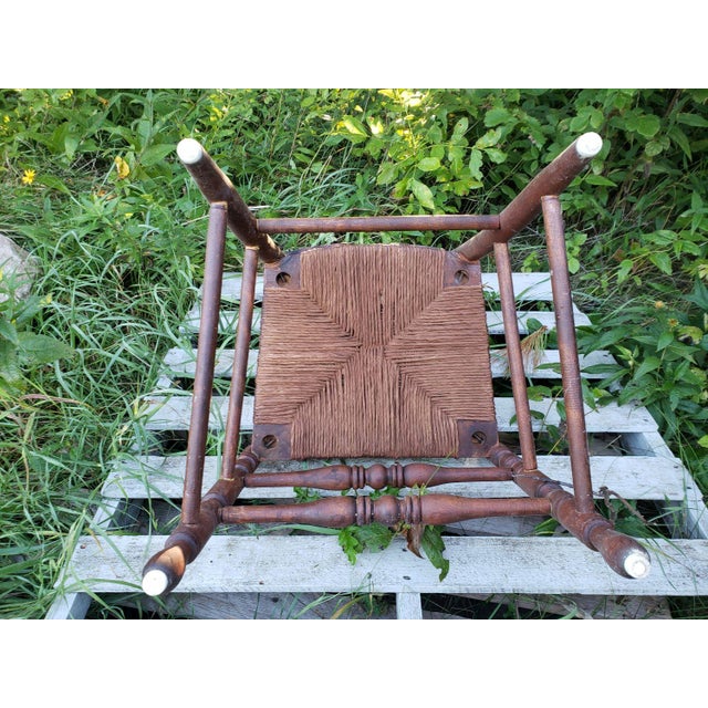 1960s Ladderback Dining Chair Rush Woven Seat For Sale - Image 11 of 11