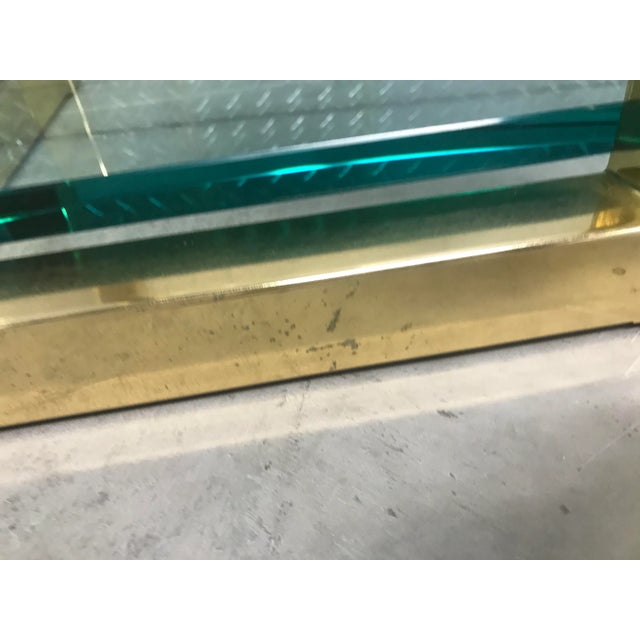 Metal Brass and Glass Etagere For Sale - Image 7 of 12