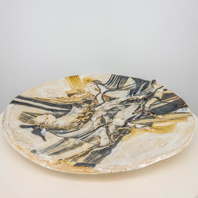 1960s Round Ceramic Plate attributed to Jeppe Hagedorn, Denmark, 1960s For Sale - Image 5 of 9