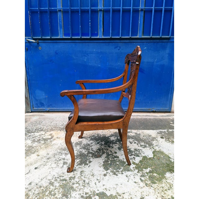 Carlo X Walnut and Leather Armchair For Sale - Image 6 of 15