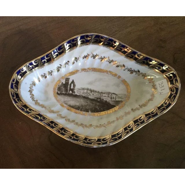 Ceramic 18th Century English George III Worcester Porcelain Lozenge Shape Dessert Dish Plate Droitwich Spa For Sale - Image 7 of 11