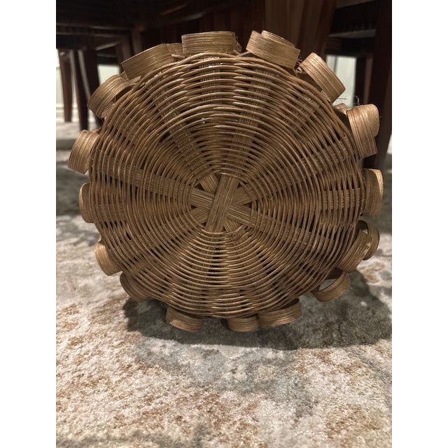 9 Inch Woodsplint Porcupine-Curl Decorative Basket, Ho-Chunk Style, C. 1950s–1970s For Sale - Image 9 of 9
