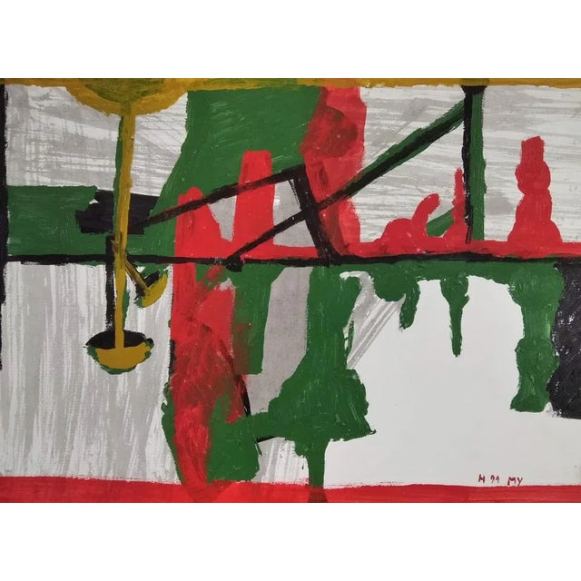 Paper Miguel Ybanez, Composition, 1991, Mixed Media on Paper For Sale - Image 7 of 7