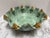 Farmhouse Large Vintage Aqua Glazed Pottery Scalloped Frog Bowl For Sale - Image 3 of 11