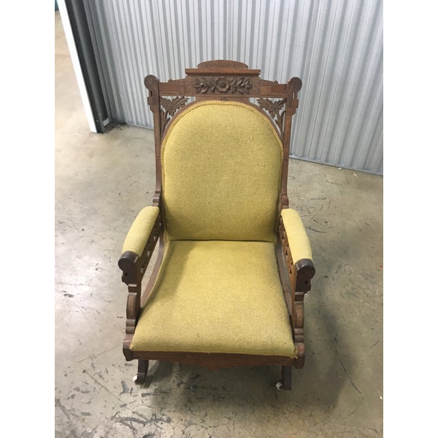 Early 20th Century Antique Wooden Glider Rocking Chair Chairish