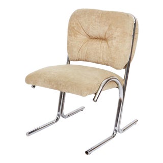 1970s Jerry Johnson Style Tubular Steel Side Chair For Sale