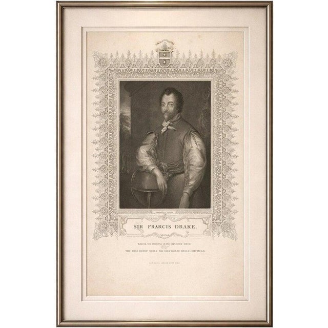 Antique Portrait of Sir Francis Drake Tallis, 1850 For Sale - Image 9 of 9