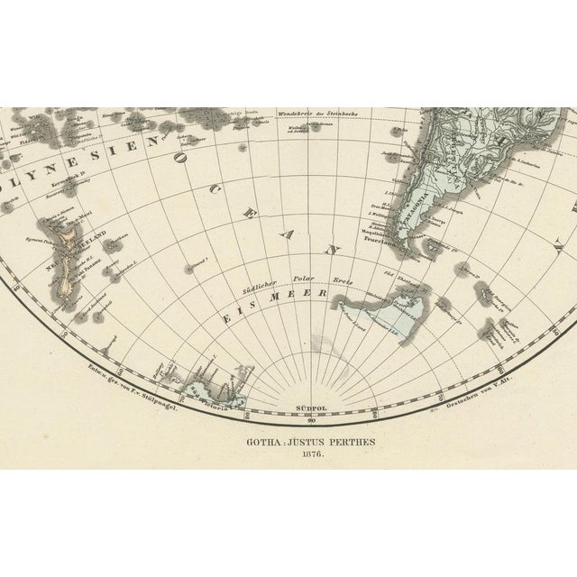 Map titled "Westliche Halbkugel" (Western Hemisphere), is a copperplate engraving from 1876 by Adolf Stieler, a renowned...