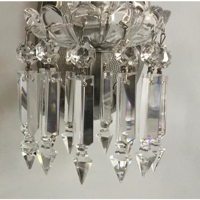 Cute Czech Victorian 1 light Sconce with Cut Glass Shade in pewter finish.