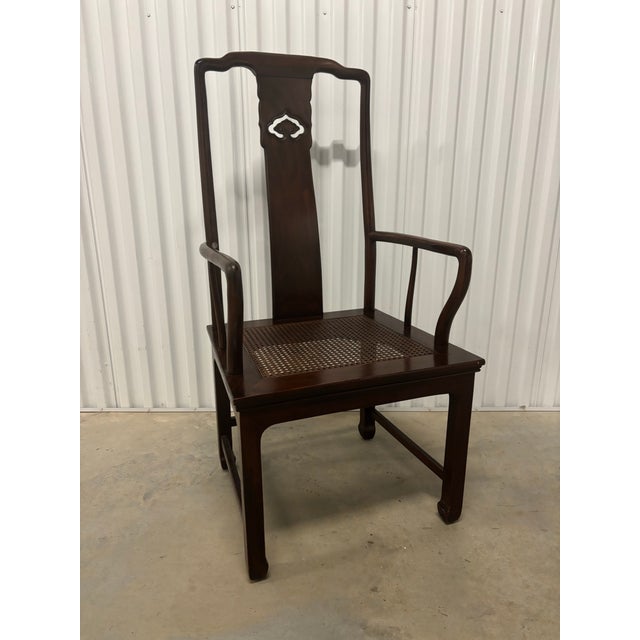 Mid 20th Century Mid 20th Century Vintage Henredon Asian Style Ming Dining Arm Chair For Sale - Image 5 of 9