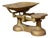 English Brass Scale with Deep Weighing Pan from the 20th Century For Sale