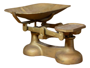English Brass Scale with Deep Weighing Pan from the 20th Century
