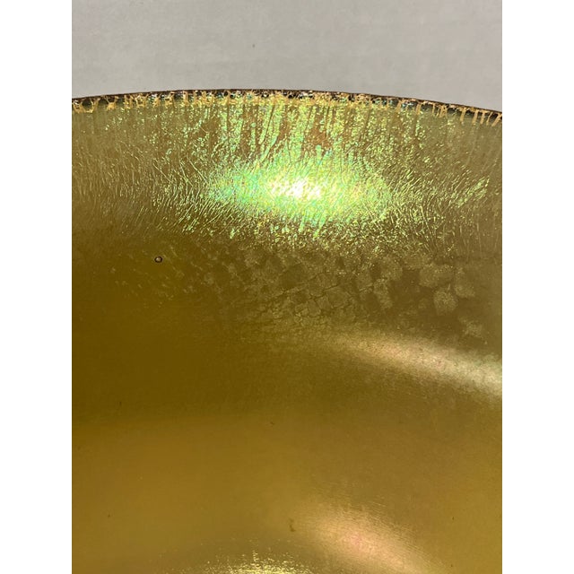 Vintage Gold Iridescent Art Glass Decorative Bowl For Sale - Image 4 of 8