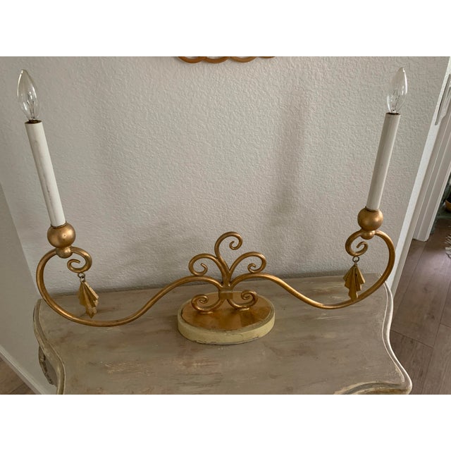 1960s Large Midcentury Modern Golden Candelabra Style Light Fixture For Sale - Image 10 of 12