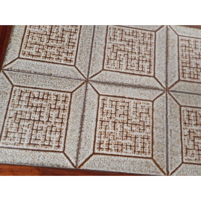 Danish Mid-Century Rosewood Tile Top End Tables - a Pair For Sale In New York - Image 6 of 8