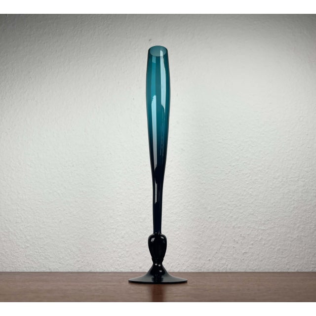 Mid-Century Modern Green Glass Vase from Alsterfors Glasbruk, Sweden, 1960s, in Very Good conditions. Designed 1960 to...