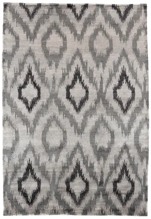 Dartford Hand knotted Bamboo/Silk Silver/Charcoal Rug-8'x10'"