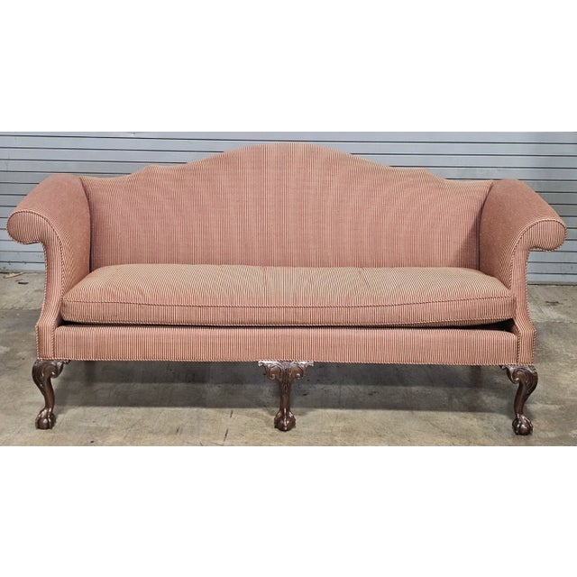 Store Item: Kittinger Williamsburg Style Mahogany Chippendale Style Sofa Claw and Ball Feet Description: This beautiful...