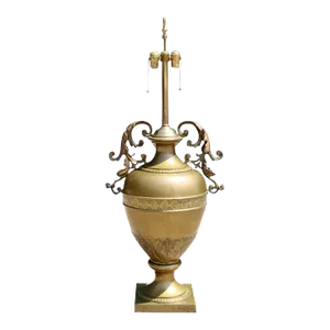 Mid 19th Century Large French Napoleon III Brass Urn Form Two-Light Table Lamp