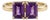 Natural Amethyst Toi Et Moi Statement Ring • Emerald Cut Purple Gemstone Two-Stone Ring Us 7 For Sale