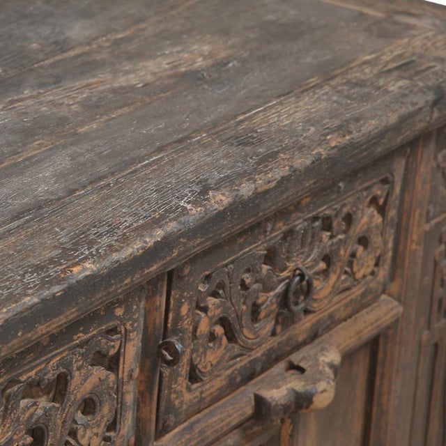 Antique Chinese Side Cabinet with Carved Drawers For Sale - Image 6 of 7