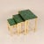Mid Century Side Table Gold Malachite Nesting Tables Modern Gold Gilded Brass Marble Top Nest Tables French Tariff Free Delivery- Set of 3 For Sale - Image 6 of 12