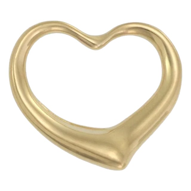 Tiffany & Co. Peretti 18k Yellow Gold Large Open Heart Pendant For Sale