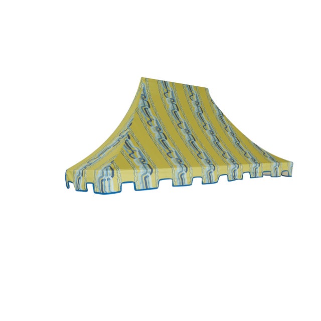 2020s Interior Awning in Ferrick Mason Whiskey Stripe Green Blue For Sale - Image 5 of 7