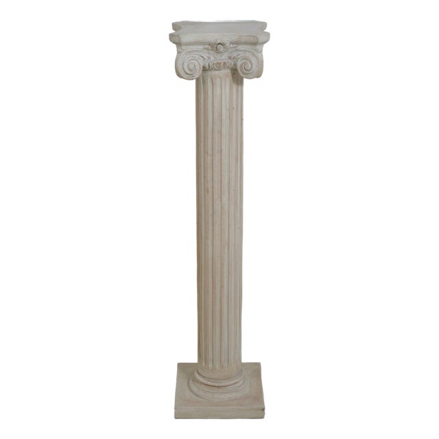 Vintage Faux Marble Column Pedestal For Sale