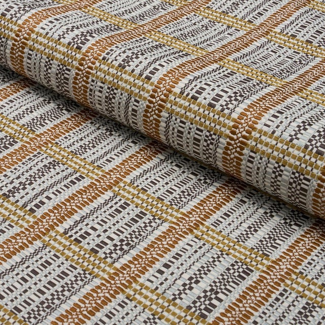 Schumacher Sample - Schumacher Skyline Plaid Fabric In Bronze For Sale - Image 4 of 5