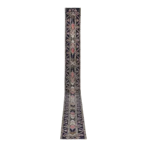 Turkish Hand Knotted Vintage Long Runner Rug - Stair Carpet 1'8'' X 22'3''