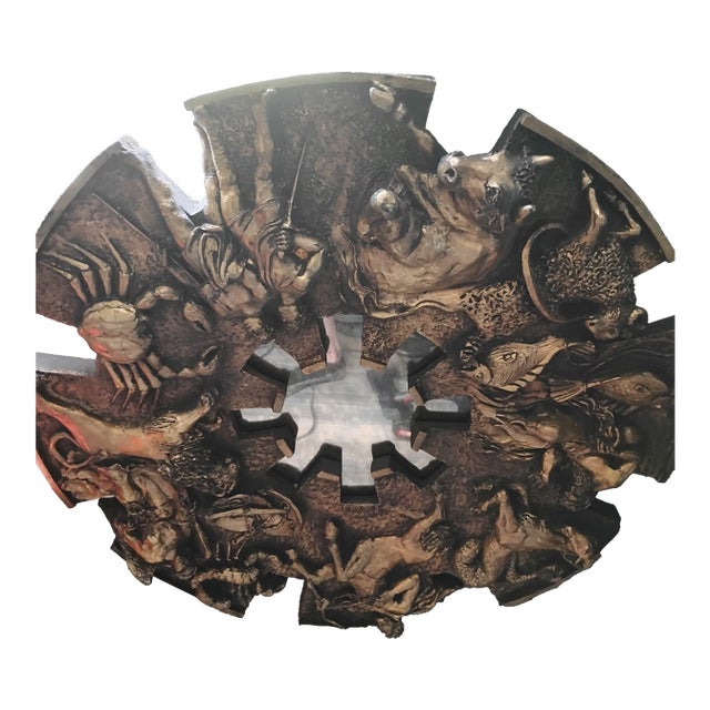 1970s Brutalist Zodiac Wall Mirror For Sale