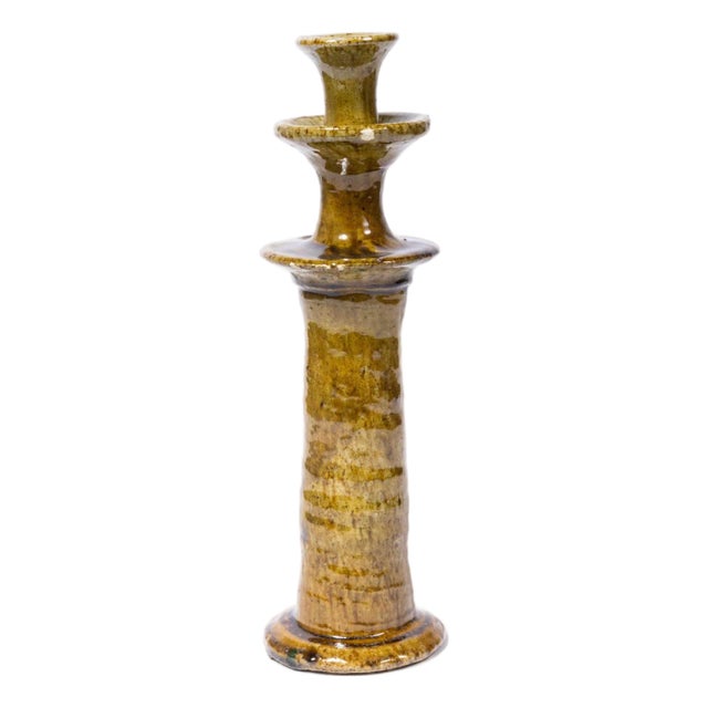 Moroccan Tamagroute Earth Candlestick For Sale