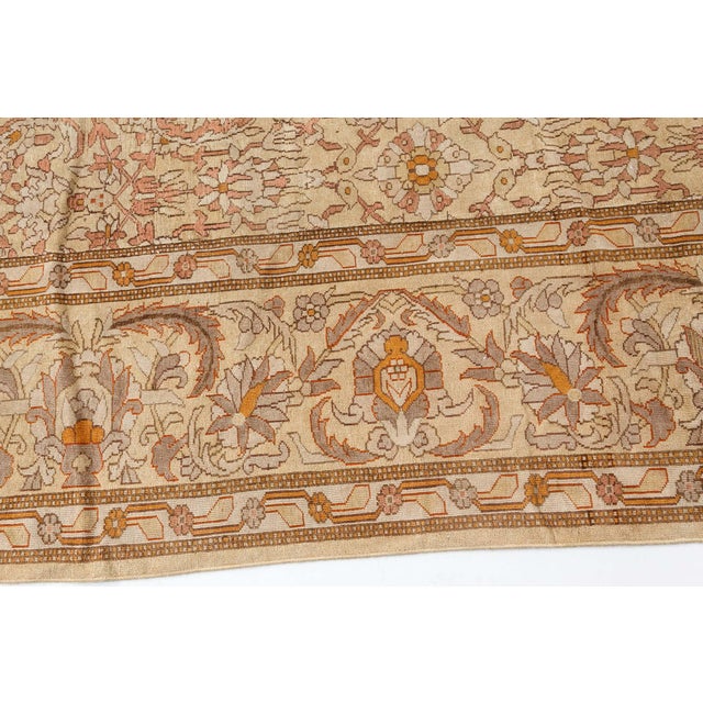Fine Antique Indian Amritsar Handwoven Wool Rug For Sale In New York - Image 6 of 8