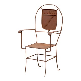 Vintage Metal ‘Leon’ Folk Art Chair For Sale