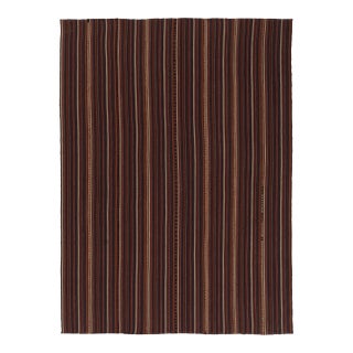 Vintage Persian Kilim, Vertical Stripes in Deep Red and Earth Tones - Rug & Kilim For Sale