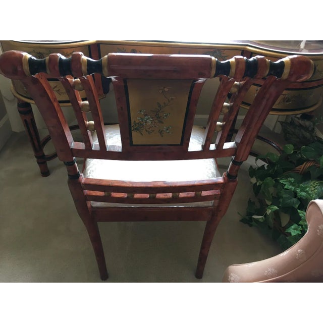 Curved Hand Decorated Desk & Chair - A Pair For Sale In Washington DC - Image 6 of 10