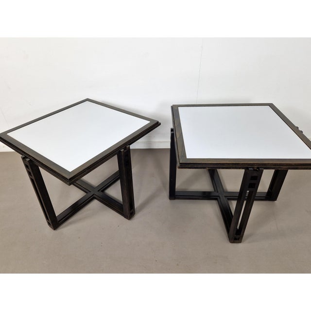 Forest Green Vintage Galaxy Side Tables by Umberto Asnago for Giorgetti, 1980s, Set of 2 For Sale - Image 8 of 12