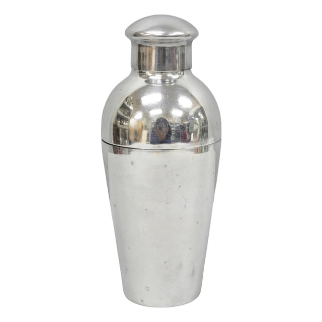 Vintage Wiskemann Belgium Art Deco Silver Plated Martini Cocktail Shaker Barware For Sale