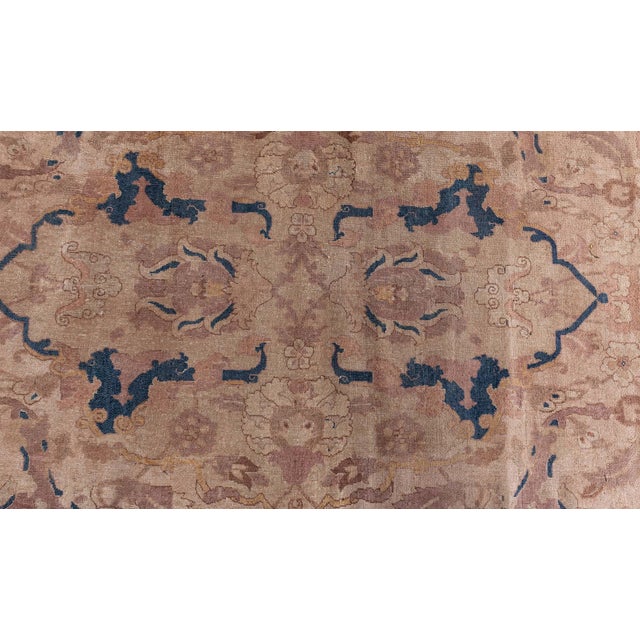 Textile Antique Indian Bold Handmade Wool Rug For Sale - Image 7 of 9