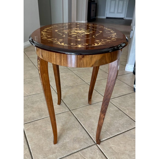 Italian Sorrento Handmade Inlaid Marquetry Side Table For Sale - Image 10 of 18