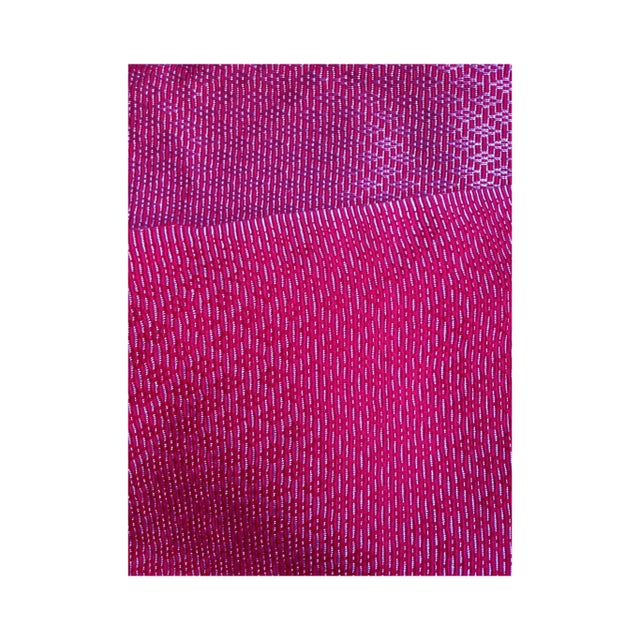 Late 20th Century Vintage Large Red and White Woven Textile For Sale - Image 5 of 7