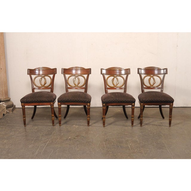 French Set of "Ouroboros" Back Dining Chairs For Sale - Image 10 of 12